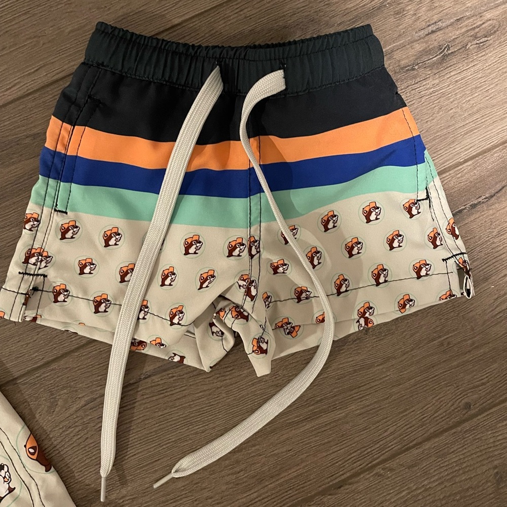 Bucee's Colorblock Logo Swim Shorts Trunks 6-9 m